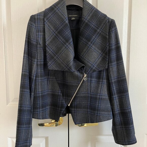 Periphery Wool Blend Plaid Blazer - Size 8 / Medium - Picture 5 of 11